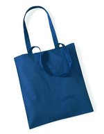 Westford Mill Baumwolltasche mit langen Tragegriffen, Natural 38 x 42 cm, WM101 – Petrol
