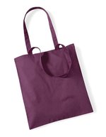 Westford Mill Baumwolltasche mit langen Tragegriffen, Natural 38 x 42 cm, WM101 – Plum