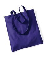 Westford Mill Baumwolltasche mit langen Tragegriffen, Natural 38 x 42 cm, WM101 – Purple