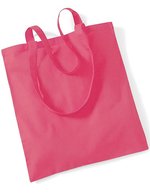 Westford Mill Baumwolltasche mit langen Tragegriffen, Natural 38 x 42 cm, WM101 – Raspberry Pink