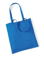 Westford Mill Baumwolltasche mit langen Tragegriffen, Natural 38 x 42 cm, WM101 – Sapphire Blue