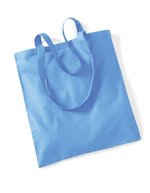 Westford Mill Baumwolltasche mit langen Tragegriffen, Natural 38 x 42 cm, WM101 – Sky Blue