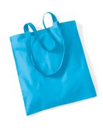 Westford Mill Baumwolltasche mit langen Tragegriffen, Natural 38 x 42 cm, WM101 – Surf Blue