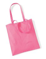 Westford Mill Baumwolltasche mit langen Tragegriffen, Natural 38 x 42 cm, WM101 – True Pink