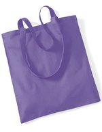 Westford Mill Baumwolltasche mit langen Tragegriffen, Natural 38 x 42 cm, WM101 – Violet