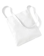 Westford Mill Baumwoll-Schultertasche 8 Liter, 140 g/m² – White