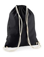 Westford Mill Baumwoll-Gymsac mit Kordelzug 12L – Black