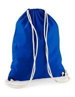 Westford Mill Baumwoll-Gymsac mit Kordelzug 12L, Natural 37 x 46 cm, WM110 – Bright Royal
