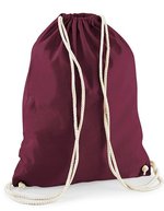 Westford Mill Baumwoll-Gymsac mit Kordelzug 12L, Natural 37 x 46 cm, WM110 – Burgundy