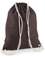 Westford Mill Baumwoll-Gymsac mit Kordelzug 12L, Natural 37 x 46 cm, WM110 – Chocolate