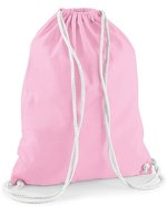 Westford Mill Baumwoll-Gymsac mit Kordelzug 12L, Natural 37 x 46 cm, WM110 – Classic Pink/White