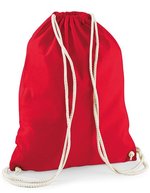 Westford Mill Baumwoll-Gymsac mit Kordelzug 12L, Natural 37 x 46 cm, WM110 – Classic Red
