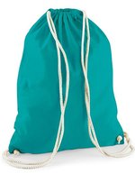 Westford Mill Baumwoll-Gymsac mit Kordelzug 12L, Natural 37 x 46 cm, WM110 – Emerald