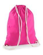 Westford Mill Baumwoll-Gymsac mit Kordelzug 12L, Natural 37 x 46 cm, WM110 – Fuchsia