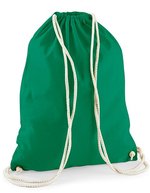 Westford Mill Baumwoll-Gymsac mit Kordelzug 12L, Natural 37 x 46 cm, WM110 – Kelly Green