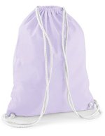 Westford Mill Baumwoll-Gymsac mit Kordelzug 12L, Natural 37 x 46 cm, WM110 – Lavender/White