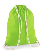 Westford Mill Baumwoll-Gymsac mit Kordelzug 12L, Natural 37 x 46 cm, WM110 – Lime Green