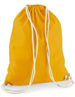 Westford Mill Baumwoll-Gymsac mit Kordelzug 12L, Natural 37 x 46 cm, WM110 – Mustard