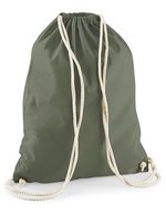 Westford Mill Baumwoll-Gymsac mit Kordelzug 12L, Natural 37 x 46 cm, WM110 – Olive Green