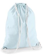 Westford Mill Baumwoll-Gymsac mit Kordelzug 12L, Natural 37 x 46 cm, WM110 – Pastel Blue/White