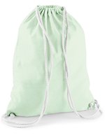 Westford Mill Baumwoll-Gymsac mit Kordelzug 12L, Natural 37 x 46 cm, WM110 – Pastel Mint/White