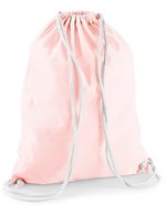 Westford Mill Baumwoll-Gymsac mit Kordelzug 12L, Natural 37 x 46 cm, WM110 – Pastel Pink/White