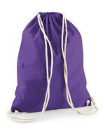 Westford Mill Baumwoll-Gymsac mit Kordelzug 12L, Natural 37 x 46 cm, WM110 – Purple