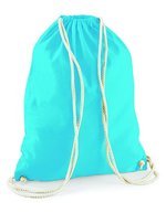 Westford Mill Baumwoll-Gymsac mit Kordelzug 12L, Natural 37 x 46 cm, WM110 – Surf Blue