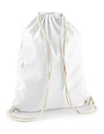 Westford Mill Baumwoll-Gymsac mit Kordelzug 12L, Natural 37 x 46 cm, WM110 – White