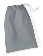 Westford Mill Baumwoll-Kordelzugtasche in verschiedenen Größen, Natural XXS (10 x 15 cm), WM115 – Puro Grigio