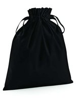 Westford Mill Bio-Baumwolltasche mit Kordelzug 8L – Black