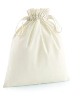 Westford Mill Bio-Baumwolltasche mit Kordelzug 8L – Natural