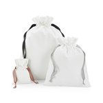 Westford Mill Baumwoll-Zuziehbeutel mit Kordelzug, Soft White/Black S (15 x 22 cm), WM121 – Bild 1