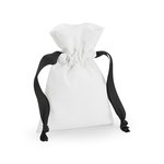 Westford Mill Baumwoll-Zuziehbeutel mit Kordelzug, Soft White/Black S (15 x 22 cm), WM121 – Bild 3
