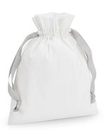 Westford Mill Baumwoll-Zuziehbeutel mit Kordelzug – Soft White/Light Grey