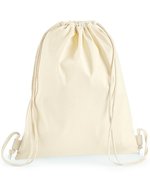 Westford Mill Baumwoll Gymsac mit Kordelzugverschluss – Natural