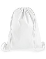 Westford Mill Baumwoll Gymsac mit Kordelzugverschluss – White