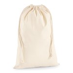 Westford Mill Baumwolltasche mit Kordelzugverschluss, Natural S (23 x 34 cm), WM216 – Bild 3