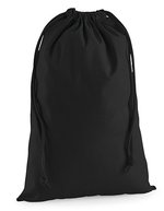 Westford Mill Baumwolltasche mit Kordelzugverschluss – Black