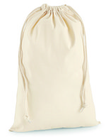 Westford Mill Baumwolltasche mit Kordelzugverschluss – Natural