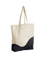 Organic Cotton Wave Print Maxi Bag – Natural/Black