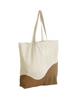 Organic Cotton Wave Print Maxi Bag – Natural/Caramel