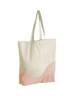 Organic Cotton Wave Print Maxi Bag – Natural/Peach