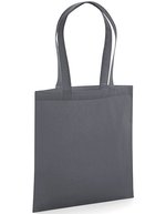Westford Mill Bio-Baumwolltasche mit Druckoberfläche, Natural 38 x 42 cm, WM261 – Graphite Grey