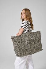 Leopard Print Canvas Oversized Tote Bag – Bild 1