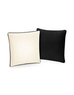 Westford Mill Fairtrade Baumwoll-Kissenbezug mit Paspelierung – Natural/Black