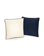 Westford Mill Fairtrade Baumwoll-Kissenbezug mit Paspelierung – Natural/French Navy