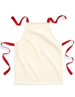 Westford Mill Fairtrade Baumwoll-Latzschürze mit Bindeband, Natural 45 x 60 cm, WM362 – Natural/Classic Red