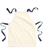Westford Mill Fairtrade Baumwoll-Latzschürze mit Bindeband, Natural 45 x 60 cm, WM362 – Natural/French Navy
