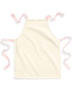 Westford Mill Fairtrade Baumwoll-Latzschürze mit Bindeband, Natural 45 x 60 cm, WM362 – Natural/Pastel Pink